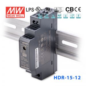 HDR-15-12 15W 12V 1.25A  单路输出明纬超薄型导轨安装电源