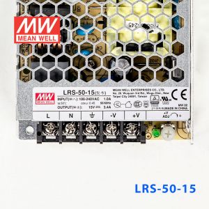 LRS-50-15 50W 12V 3.4A单路输出超薄型低空载损耗明纬开关电源