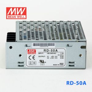 RD-50A台湾明纬5V12V双路开关电源50W直流稳压5V6A+12V2A双组