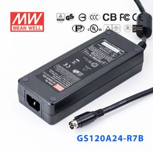 GS120A24-R7B 120W 24V5A 输出绿色能源明纬电源适配器(三线插口)