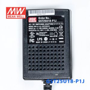 GST25U18-P1J 25W 18V1.38A高效能低空载损耗绿色节能美规适配器