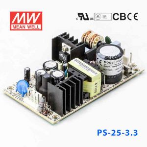 PS-25-3.3  25W  3.3V 5A  单路输出无外壳PCB板明纬开关电源