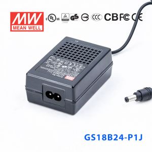 GS18B24-P1J 18W 24V0.75A 输出绿色能源明纬电源适配器(双线插口)