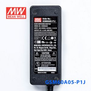 GSM60A05-P1J 60W 5V6A明纬高能效医疗型IEC320-C14插口电源适配器