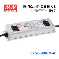 ELGC-300-M-A 300W 58~116V 2800mA A型(恒功率可调/铝壳IP67/100～305Vac输入)明纬PFC防水高压恒功率LED电源