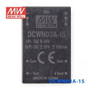 DCWN03A-15 3W 9~18V 转 ±15V 0.1A 非稳压双路输出DC-DC模块电源