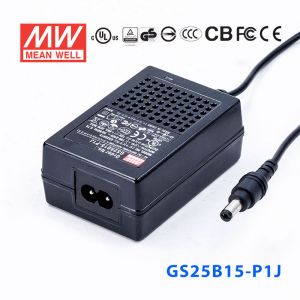 GS25B15-P1J 25W 15V1.66A 输出绿色能源明纬电源适配器(双线插口)