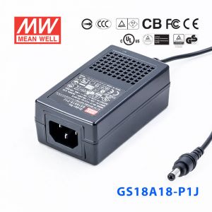 GS18A18-P1J 18W 18V1A 输出绿色能源明纬电源适配器(三线插口)