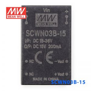 SCWN03B-15 3W 18～36V 转 15V 0.2A 非稳压单路输出DC-DC模块电源