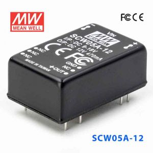 SCW05A-12  5W  9~18V  输入 12V  稳压单路输出明纬DC-DC转换模块电源