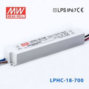 LPHC-18-700     18W   220V输入 700mA恒流输出明纬牌IP67防水塑壳LED照明电源