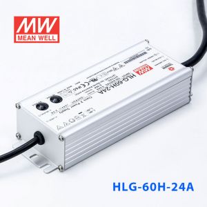 HLG-60H-24A  60W  24V 2.5A  强耐环境恒压+恒流PFC高效铝壳IP65防水LED电源(恒压恒流值可面板设定) 