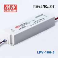 LPV-100-5   100W   5V  12A 明纬牌恒压输出IP67防水塑壳LED照明电源