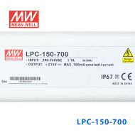 LPC-150-700    150W    700mA恒流输出明纬牌IP67防水塑壳LED电源
