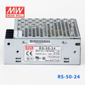 RS-50-24 50W 24V2.2A 单路输出明纬开关电源(G3系列-高性能内置有外壳) 