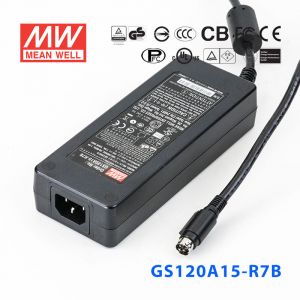 GS120A15-R7B 120W 15V7A 输出绿色能源明纬电源适配器(三线插口)