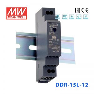 DDR-15L-12台湾明纬15W 18~75V输入 12V1.25A输出导轨型DC-DC电源