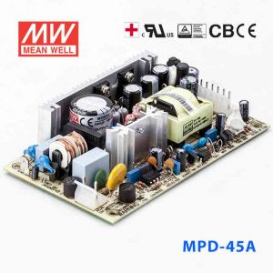 MPD-45A  45W +5V 5A +12V 2.5A  双路输出微漏电医用无外壳明纬开关电源