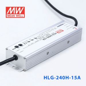 HLG-240H-15A  225W  15V 15A  强耐环境恒压+恒流PFC高效铝壳IP65防水LED电源(恒压恒流值可面板设定)