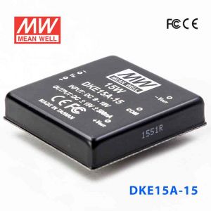 DKE15A-15  15W  9~18V 输入  ±15V  双路输出明纬DC-DC转换模块电源